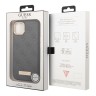 Чехол Guess PU 4G Plate metal logo Hard для iPhone 13, серый (Magsafe)