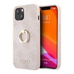 Чехол Guess PU 4G + Ring Hard для iPhone 14 Plus, розовый