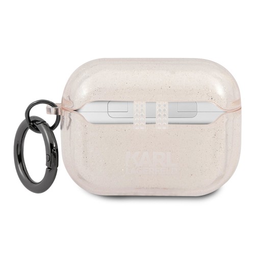 Чехол Karl Lagerfeld TPU Glitters with ring Choupette Transparent для Airpods Pro, золотой