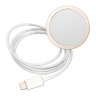 Комплект Guess Bundle чехол 4G MagSafe для iPhone 14 Plus + зарядное Magsafe wireless charger, коричневый/золотой