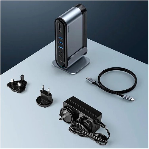 Baseus USB-концентратор Working Station Multifunctional Type-C 16в1, серый