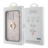Guess для iPhone 15 Pro чехол PU 4G + Ring Hard Pink