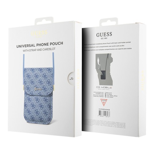 Guess для смартфонов сумка Wallet Phone Bag 4G Script metal logo with Cord Blue