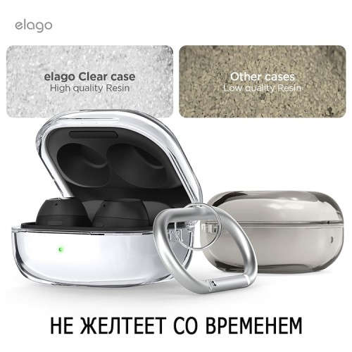 Elago для Galaxy Buds 2/FE/Live/Pro/Pro 2 чехол Clear Hang case Transparent