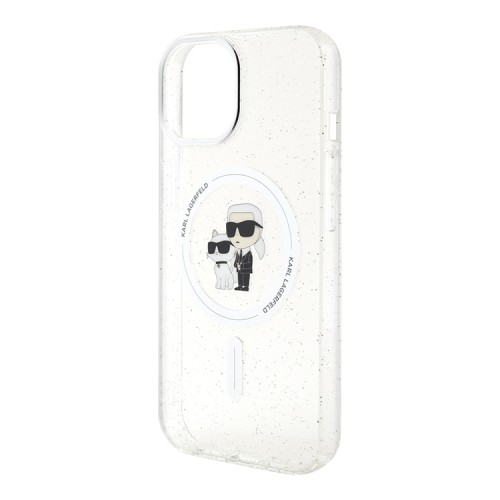 Karl Lagerfeld для iPhone 15 чехол PC/TPU NFT Karl&Choupette Hard Glitter Transp (MagSafe)
