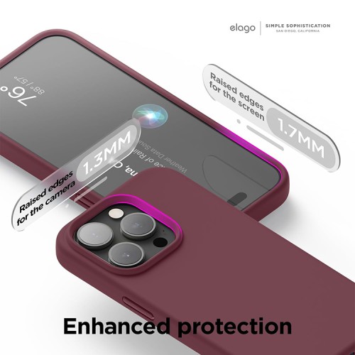 Elago для iPhone 15 Pro чехол Soft silicone (Liquid) Burgundy (MagSafe)