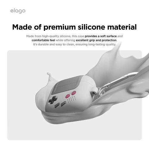 Elago для AirPods 4 чехол Unique AW5 Game console Hang case Light Grey