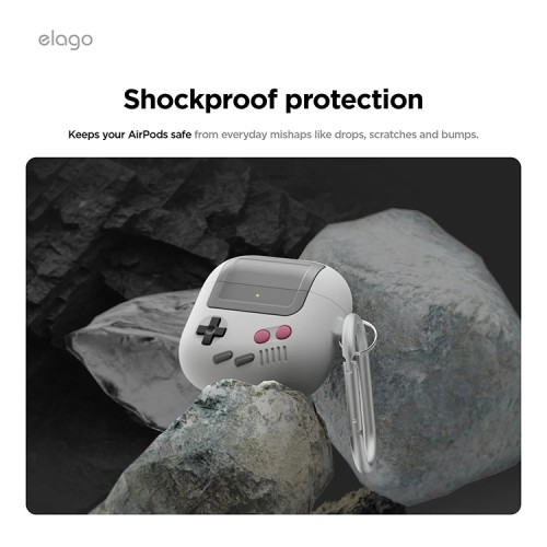 Elago для AirPods 4 чехол Unique AW5 Game console Hang case Light Grey
