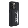 Karl Lagerfeld для iPhone 15 Pro Max чехол Cardslot PU Grained leather Metal Signature Hard Black