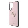 Guess для Galaxy S25 Ultra чехол PU Grained leather 4G Big metal logo Hard Pink
