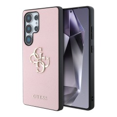 Guess для Galaxy S25 Ultra чехол PU Grained leather 4G Big metal logo Hard Pink