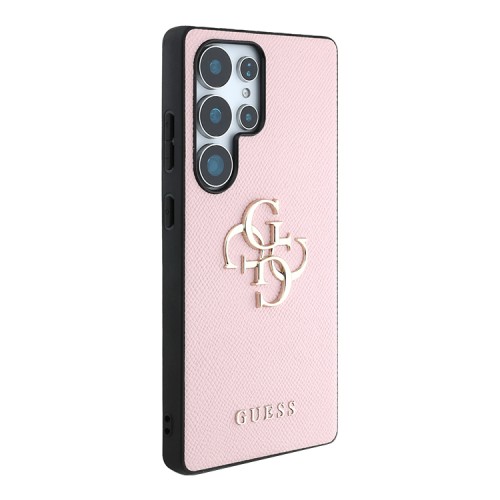 Guess для Galaxy S25 Ultra чехол PU Grained leather 4G Big metal logo Hard Pink