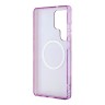 Guess для Galaxy S25 Ultra чехол PC/TPU Glitter Flowers Triangle logo Hard Purple (MagSafe)