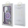Guess для Galaxy S25 Ultra чехол PC/TPU Glitter Flowers Triangle logo Hard Purple (MagSafe)