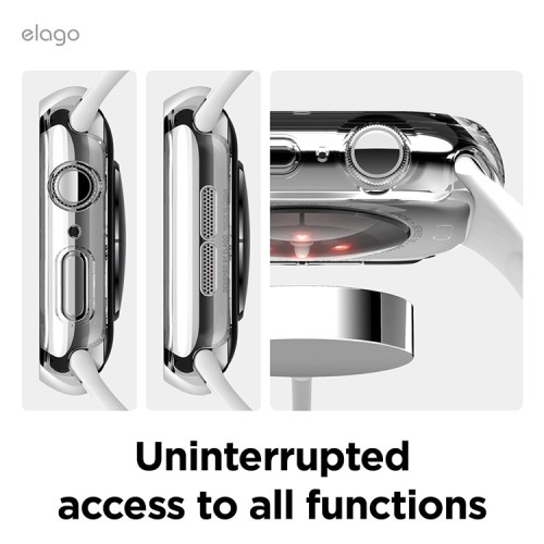 Elago для Apple Watch 42 mm (Series 10) чехол Clear Shield case+9H glass Clear