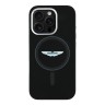 Aston Martin для iPhone 16 Pro чехол Liquid Silicone Grey Circle Metal Cam Hard Black (MagSafe)