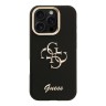 Guess для iPhone 16 Pro Max чехол PU Grained leather 4G Big metal logo and Camera Stand Hard Black