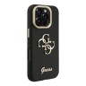Guess для iPhone 16 Pro Max чехол PU Grained leather 4G Big metal logo and Camera Stand Hard Black