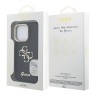Guess для iPhone 16 Pro Max чехол PU Grained leather 4G Big metal logo and Camera Stand Hard Black