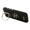Guess для iPhone 16 Pro Max чехол PU Grained leather 4G Big metal logo and Camera Stand Hard Black
