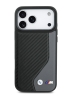 BMW для iPhone 17 Pro Max чехол M-series PU Carbon/Smooth Metal logo Hard Black/Grey (MagSafe)
