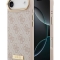 Guess для iPhone Air чехол PU 4G Plate metal logo and Gold camera Hard Pink (MagSafe)