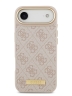 Guess для iPhone Air чехол PU 4G Plate metal logo and Gold camera Hard Pink (MagSafe)