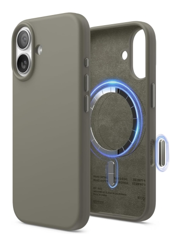 Elago для iPhone 17 чехол Magnetic Silicone Medium Gray (MagSafe)