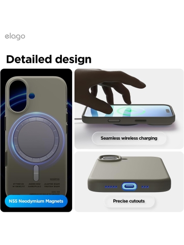 Elago для iPhone 17 чехол Magnetic Silicone Medium Gray (MagSafe)