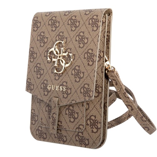 Сумка Guess Wallet Bag 4G Big metal logo для смартфонов, коричневая