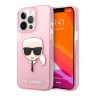 Чехол Karl Lagerfeld TPU Glitters Karl's head Hard для iPhone 13 Pro, розовый