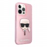 Чехол Karl Lagerfeld TPU Glitters Karl's head Hard для iPhone 13 Pro, розовый