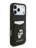 Karl Lagerfeld для iPhone 17 Pro чехол PU Saffiano NFT Karl & Choup metal with Cardslot  Hard Black