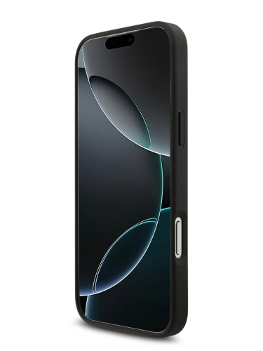 Karl Lagerfeld для iPhone 17 Pro чехол PU Saffiano NFT Karl & Choup metal with Cardslot  Hard Black