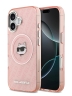 Karl Lagerfeld для iPhone 17 чехол IML NFT Choupette Head on logo Metal Cam Hard Pink (MagSafe)