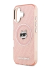 Karl Lagerfeld для iPhone 17 чехол IML NFT Choupette Head on logo Metal Cam Hard Pink (MagSafe)