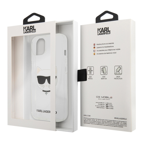 Чехол Karl Lagerfeld Choupette Hard для iPhone 13, прозрачный