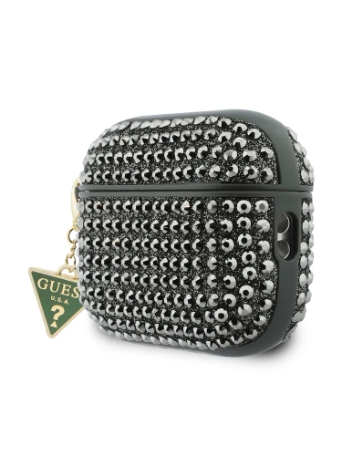 Guess для Airpods Pro 3 чехол Diamond Rhinestone with Triangle charm Khaki