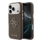 Guess для iPhone 17 Pro Max чехол Saffiano Full Wrapped 4G Big Resin logo Metal Cam Hard Brown