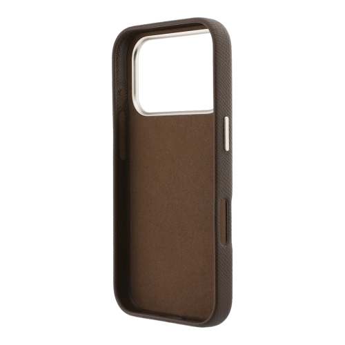 Guess для iPhone 17 Pro Max чехол Saffiano Full Wrapped 4G Big Resin logo Metal Cam Hard Brown