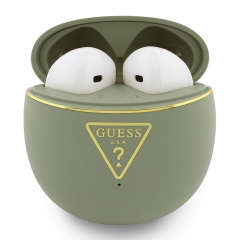 Guess Наушники TWS Bluetooth Round with Printed Triangle logo Khaki