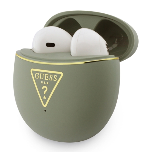 Guess Наушники TWS Bluetooth Round with Printed Triangle logo Khaki