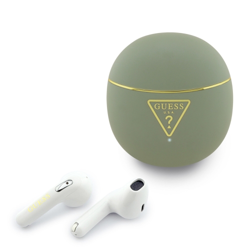 Guess Наушники TWS Bluetooth Round with Printed Triangle logo Khaki