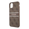 Чехол Guess 4G Stripe printed logo Hard для iPhone 11, коричневый