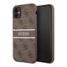 Чехол Guess 4G Stripe printed logo Hard для iPhone 11, коричневый