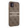 Чехол Guess 4G Stripe printed logo Hard для iPhone 11, коричневый