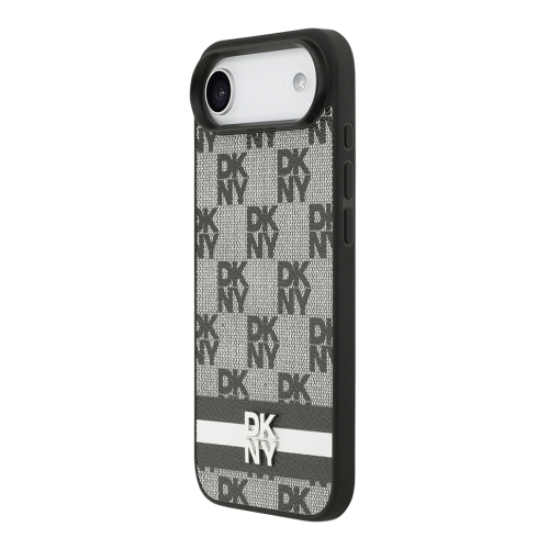 DKNY для iPhone Air чехол PU Checkered Printed stripes Metal logo Hard Black