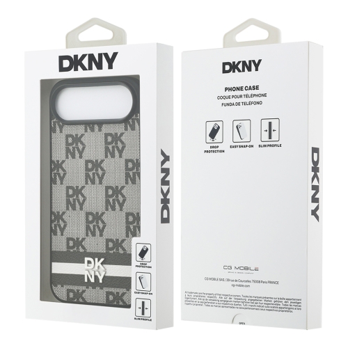 DKNY для iPhone Air чехол PU Checkered Printed stripes Metal logo Hard Black