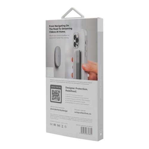 Чехол Uniq Heldro Mount +Band для iPhone 13 Pro, прозрачный (Matte Clear)