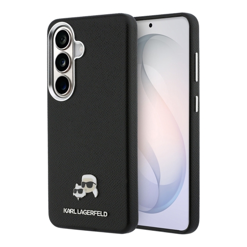 Karl Lagerfeld для Galaxy S26 чехол PU Saffiano FW Karl&Choup Heads metal &Cam Hard Black (MagSafe)